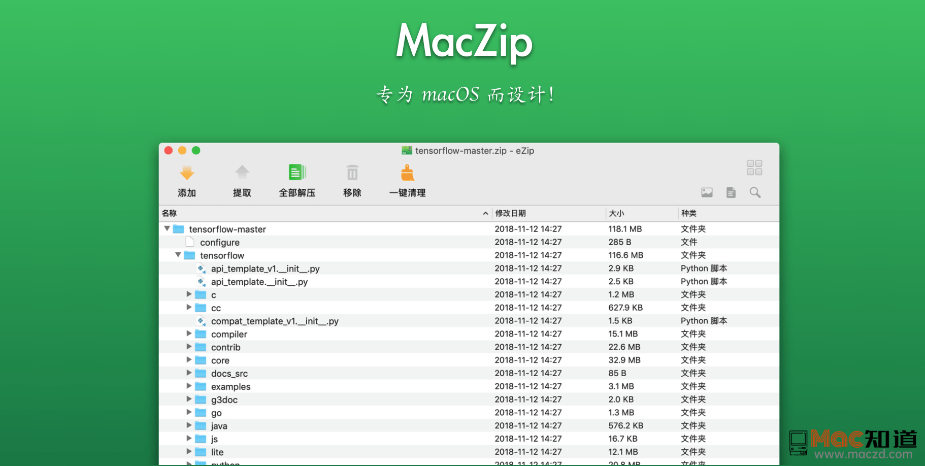Mac解压缩软件 MacZip（原名eZip）